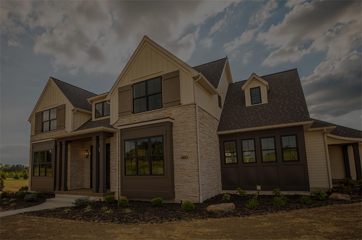 ModelHomesCTA 50-50 split Image Beautiful view of a custom home in Ohio